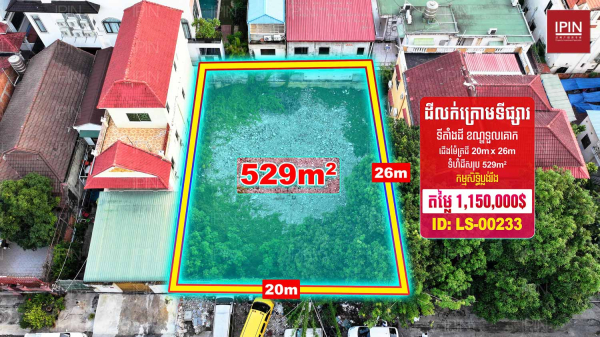 Urgent Sale: Land for sale at below market price in Khan Toul Kork, Phnom Penh.