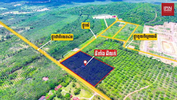 Land for sale below market price​ $410,075 at Tek Chhou District, Kampot Province.